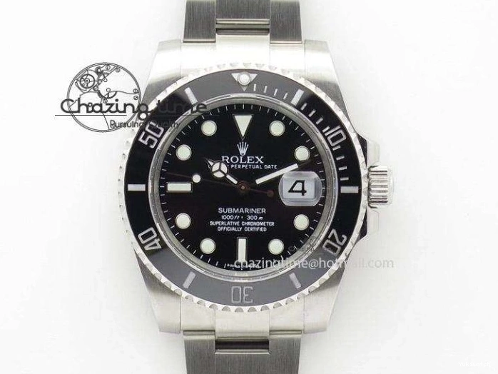 Black A2836 LN YG Submariner SS Bracelet Markers on Dial Diamonds 116613 0418